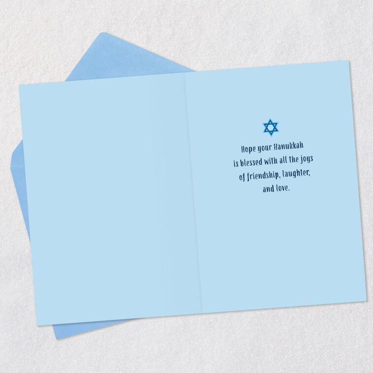 Happy Festival of Lights Icons 99-cent Hanukkah Card Open card with envelope image number 3