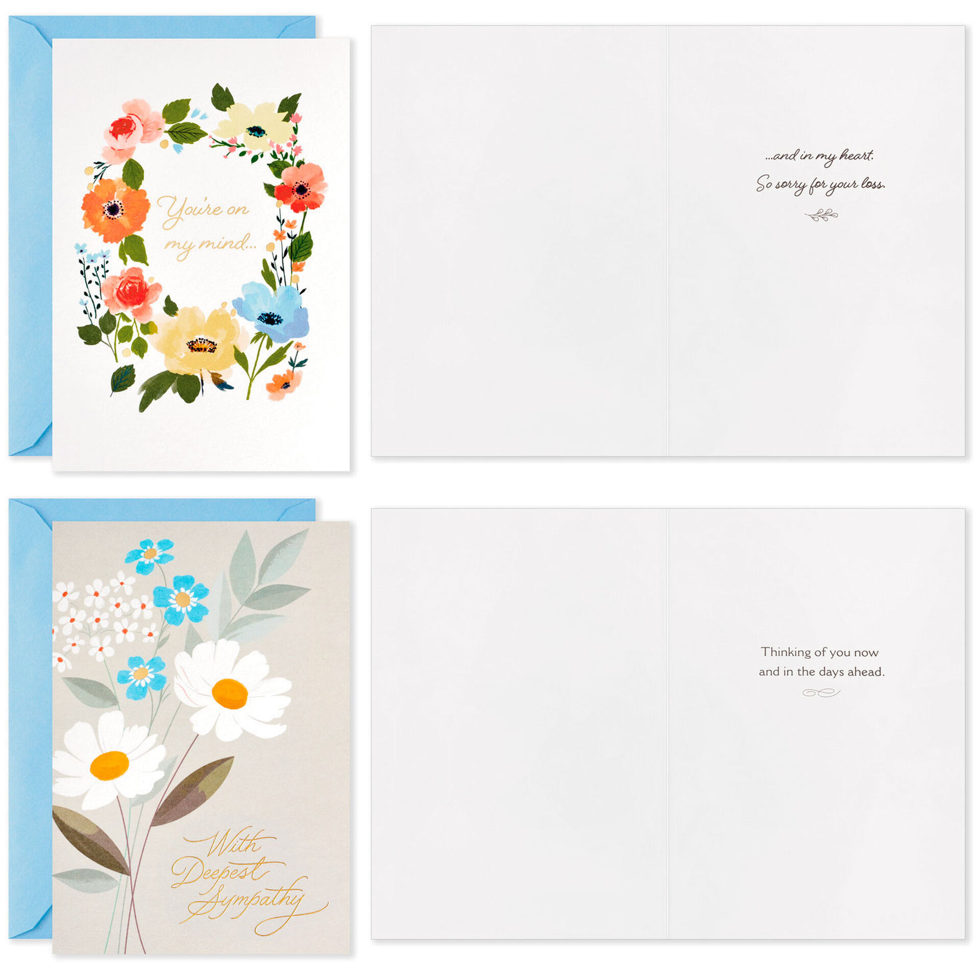 Peaceful Flowers Boxed Sympathy Cards Assortment, Pack of 16 Boxed