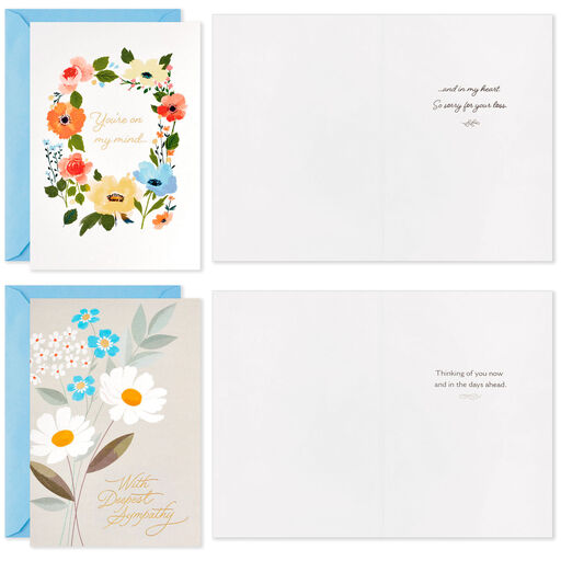 Peaceful Flowers Boxed Sympathy Cards Assortment, Pack of 16, 