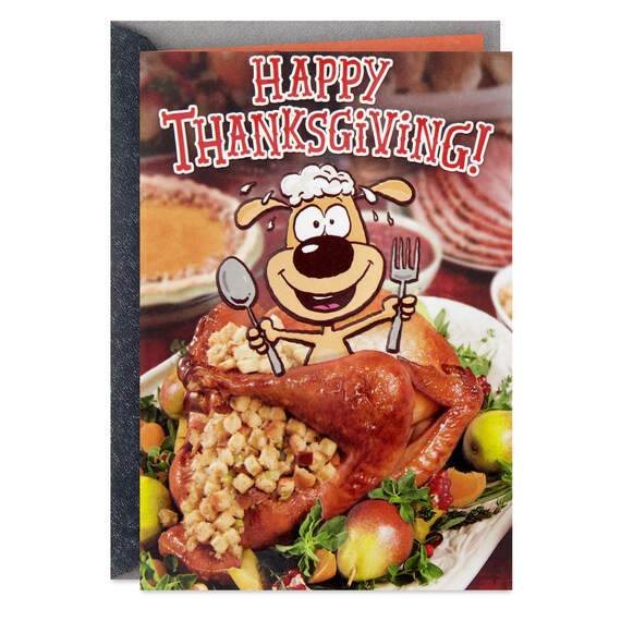 Stuffed With Love Funny Thanksgiving Card, , large image number 1
