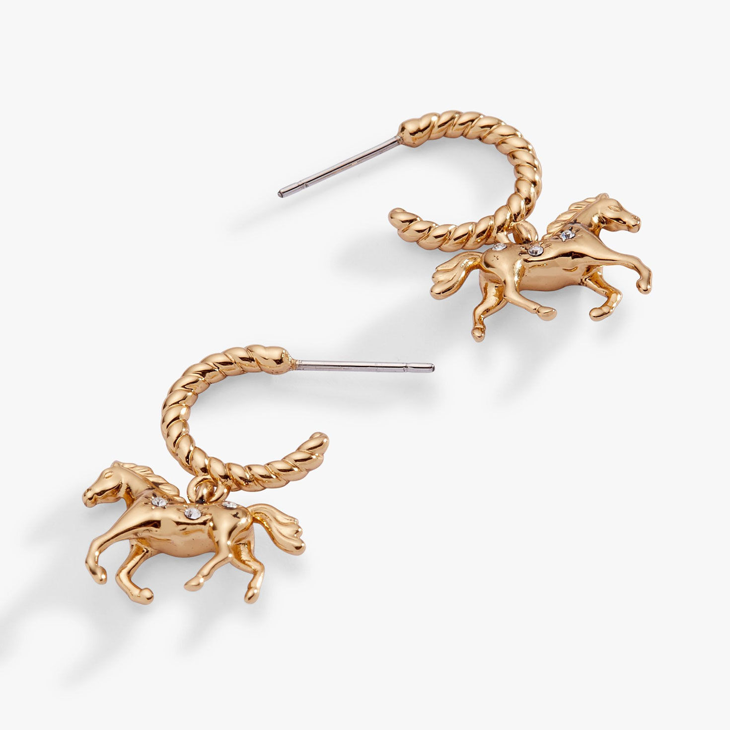 Alex And Ani Horse Girl Huggie Hoop Earrings closeup view image number 2