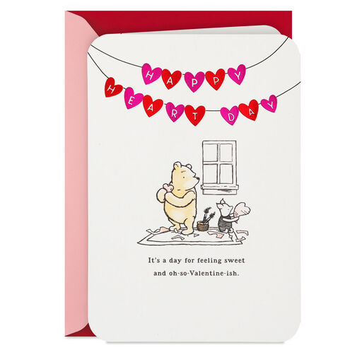 Disney Winnie the Pooh Happy Heart Day Valentine's Day Card, 