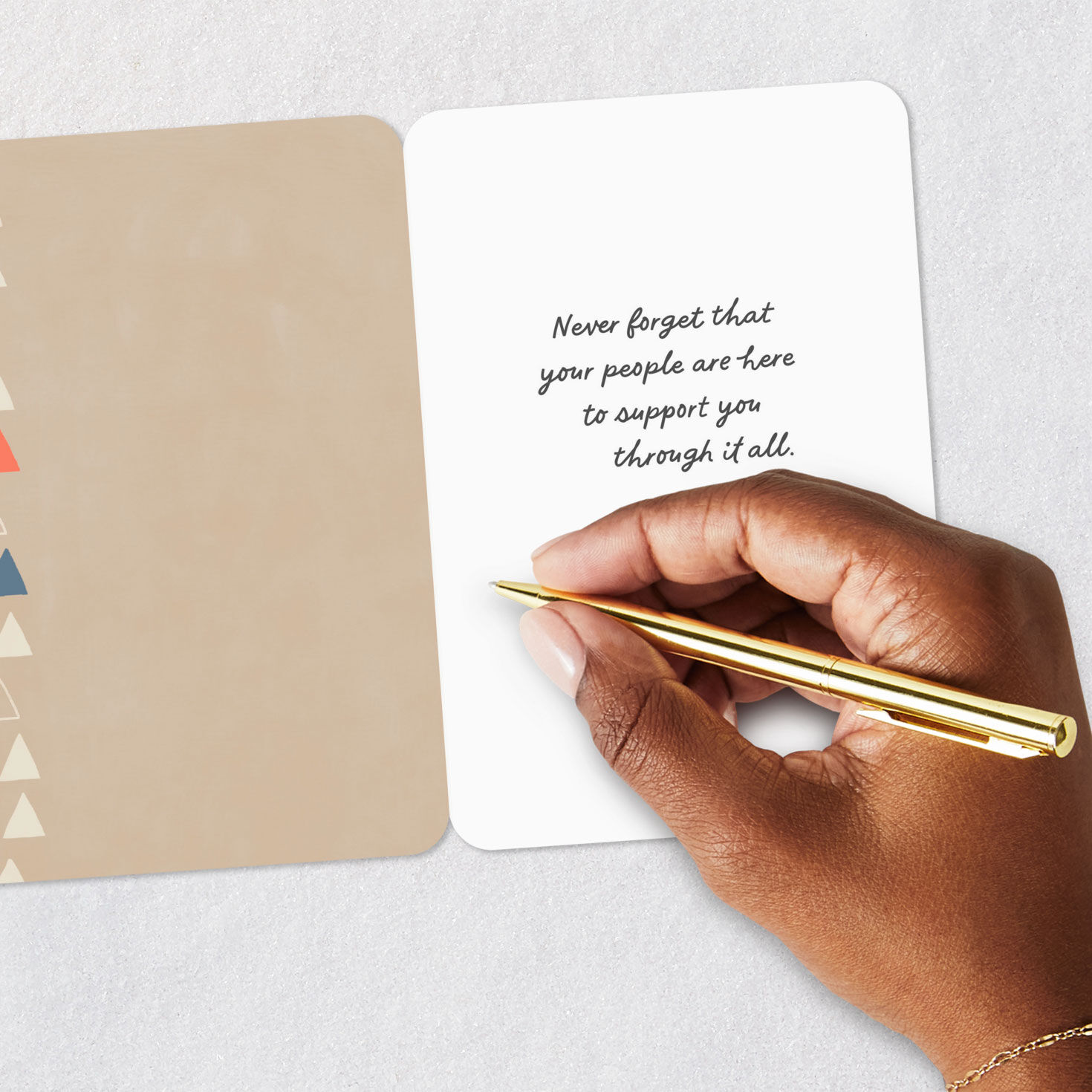 Triangle Pattern on Kraft Support Card for Parents Signing card image number 6