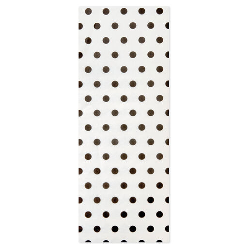 Black Dots on Ivory Tissue Paper, 4 sheets, 