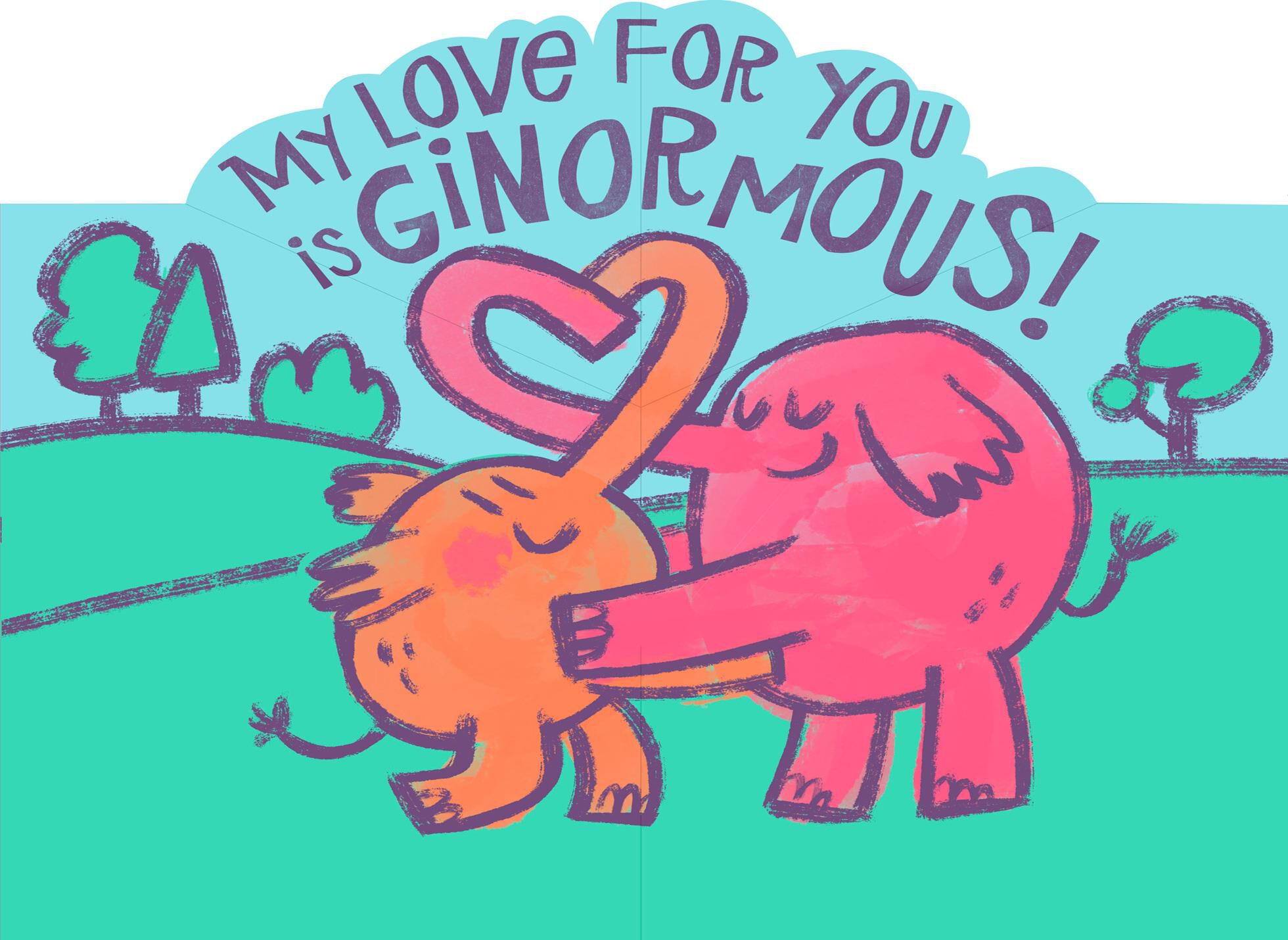 Elephant Hugs Pop Up Mother's Day Card for Grandmother