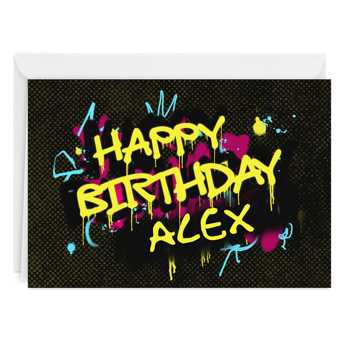 Graffiti Lettering Custom Birthday Card