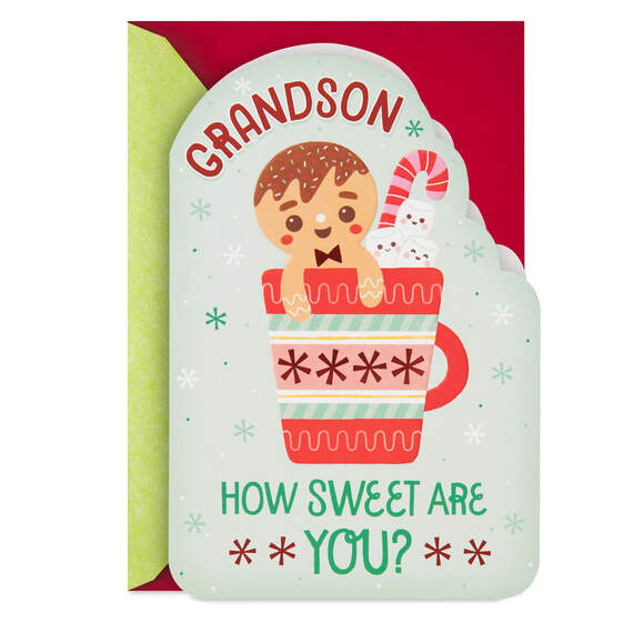 Sweeter Than Candy Canes Christmas Card for Grandson