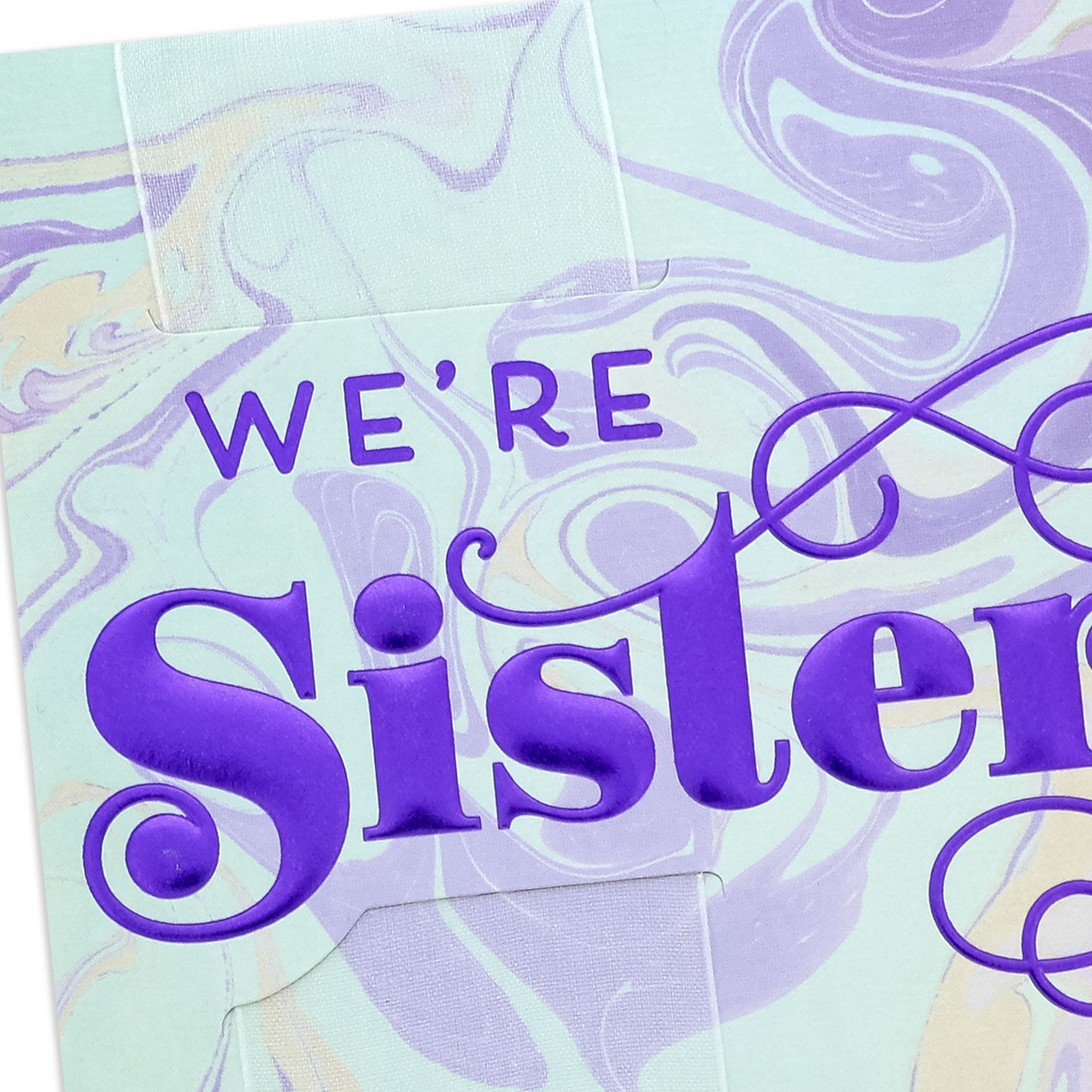 Purple, Green and Gold Marble Sister Birthday Card Card Front Detail image number 5