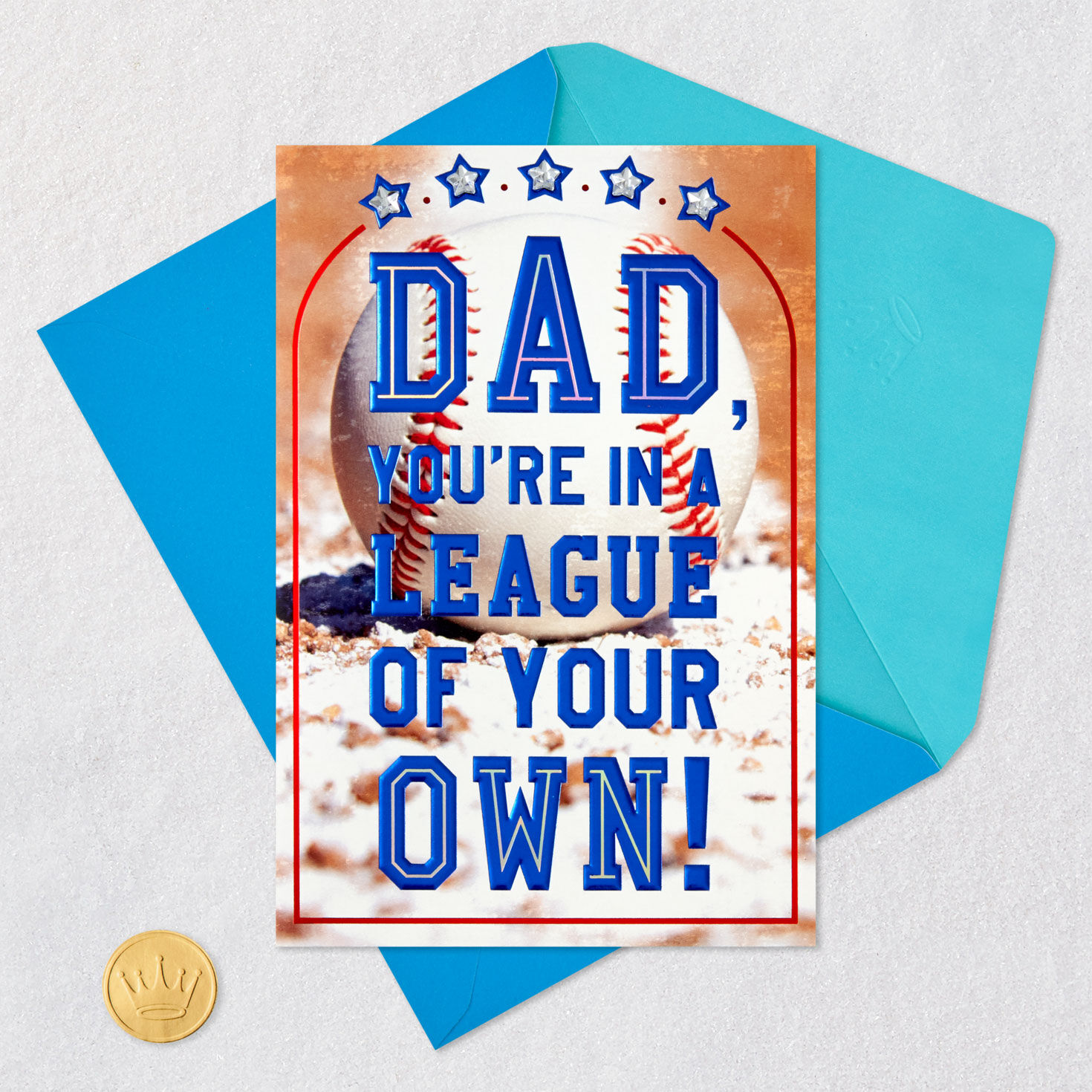 Baseball and Stars Dad Father's Day Card With Music  image number 5
