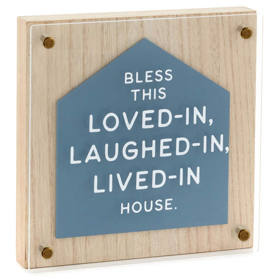 Bless This House Layered Square Quote Sign, 8x8