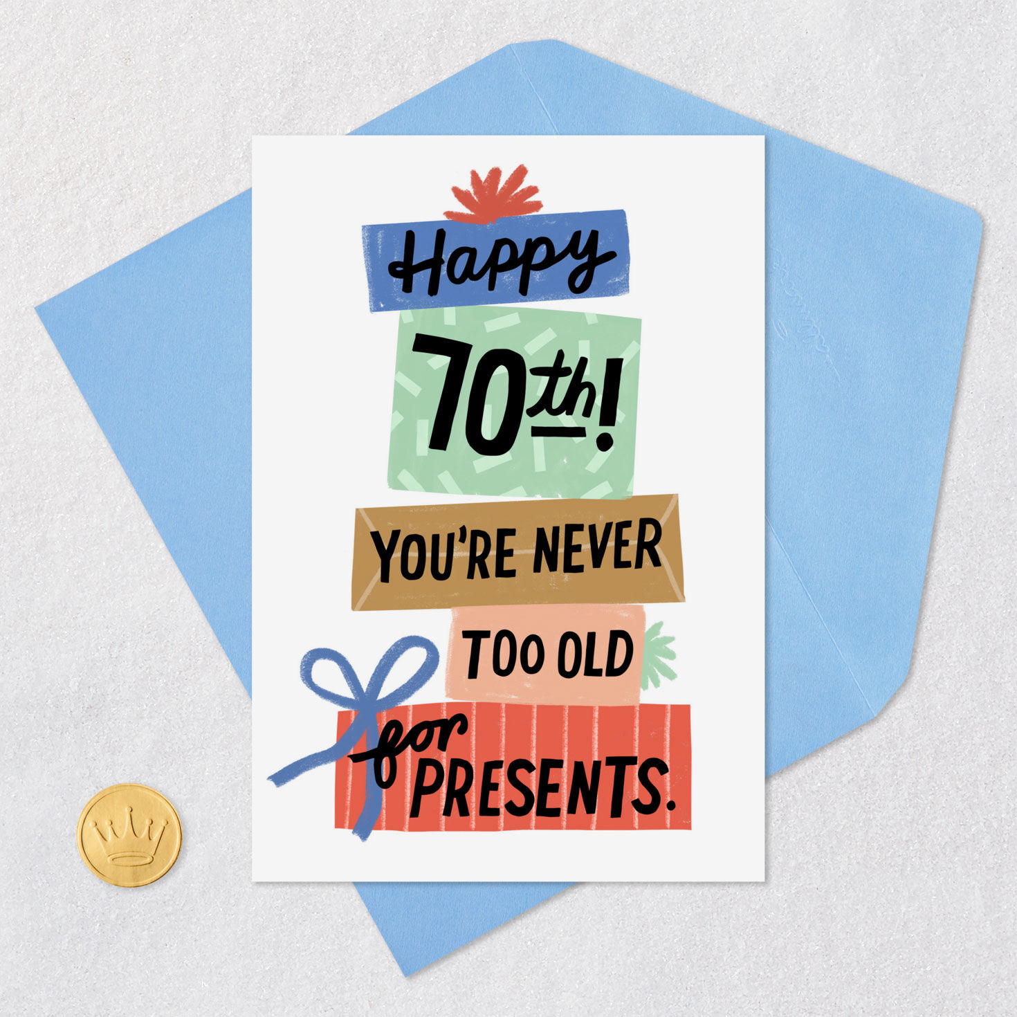 Never Too Old for Presents Funny 70th Birthday Card, , large image number 5