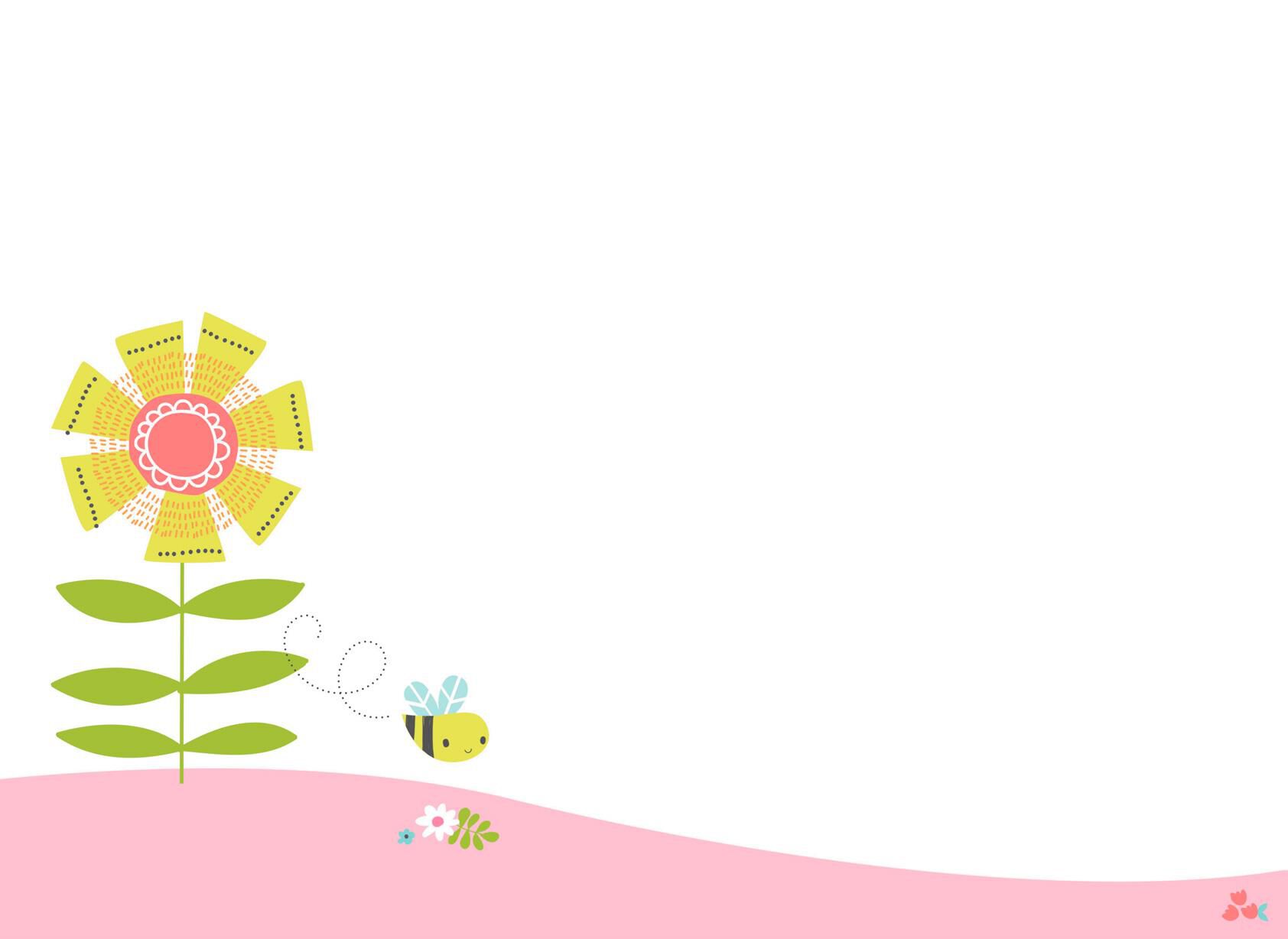 Flowers and Bees Blank Card