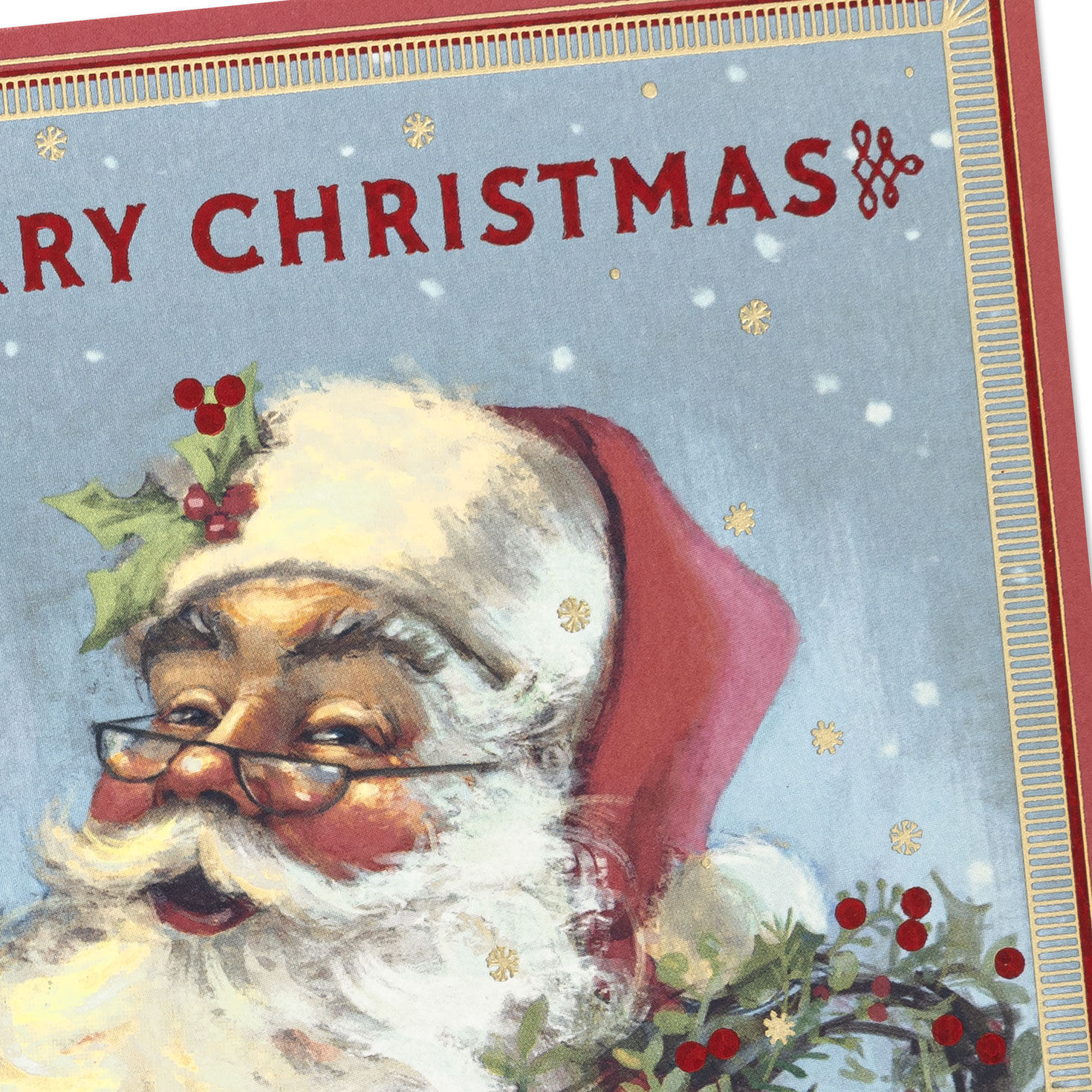 Vintage Santa Claus Merry Christmas Card Card Cover Detail image number 4