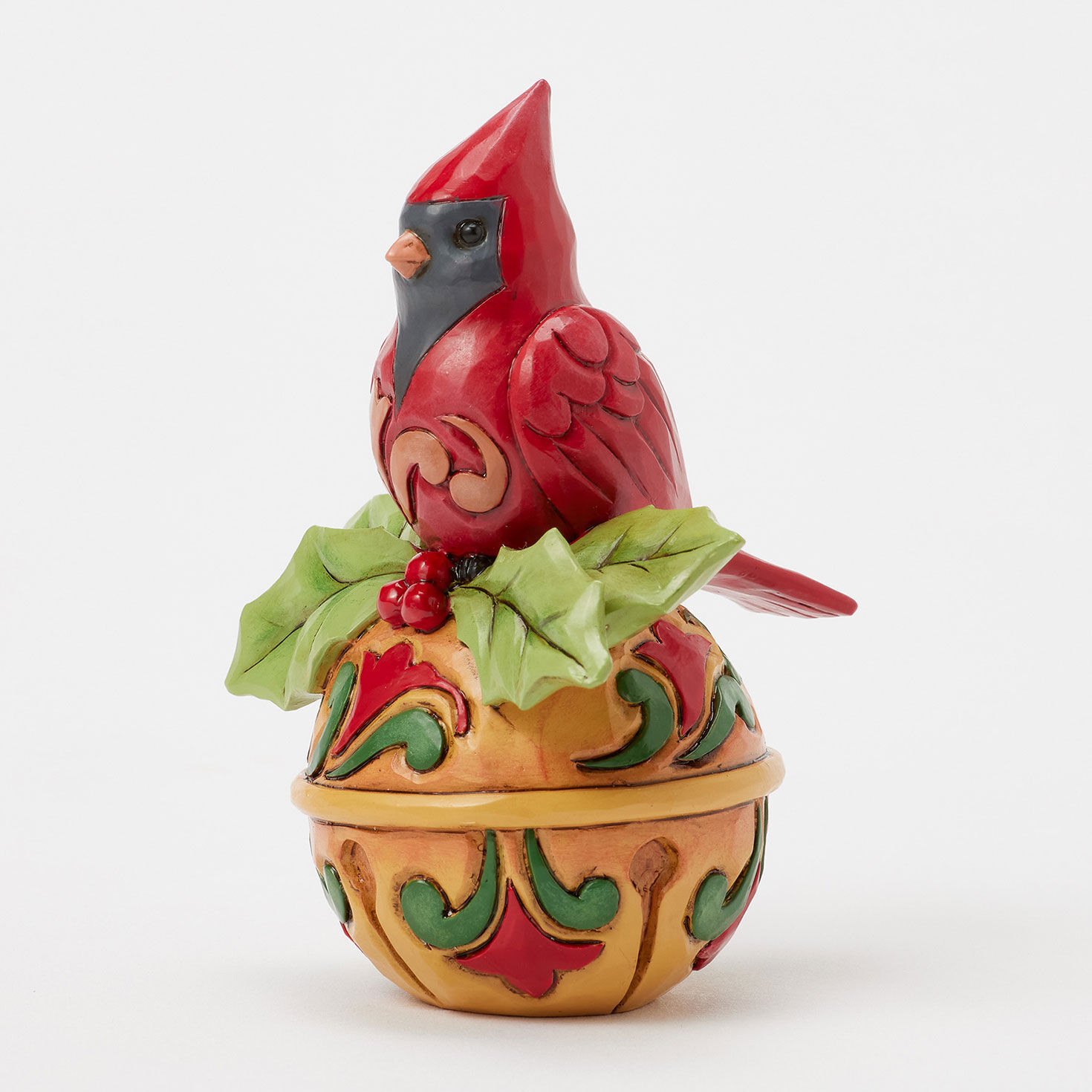 Jim Shore Cardinal Perched on Jingle Bell Figurine side image number 3