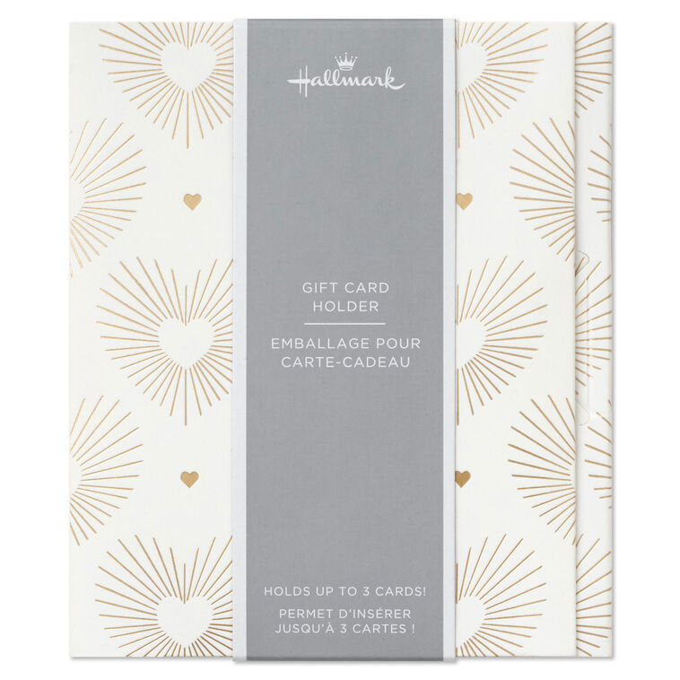 4.6" Gold Hearts on White Gift Card Holder Box, , large image number 7