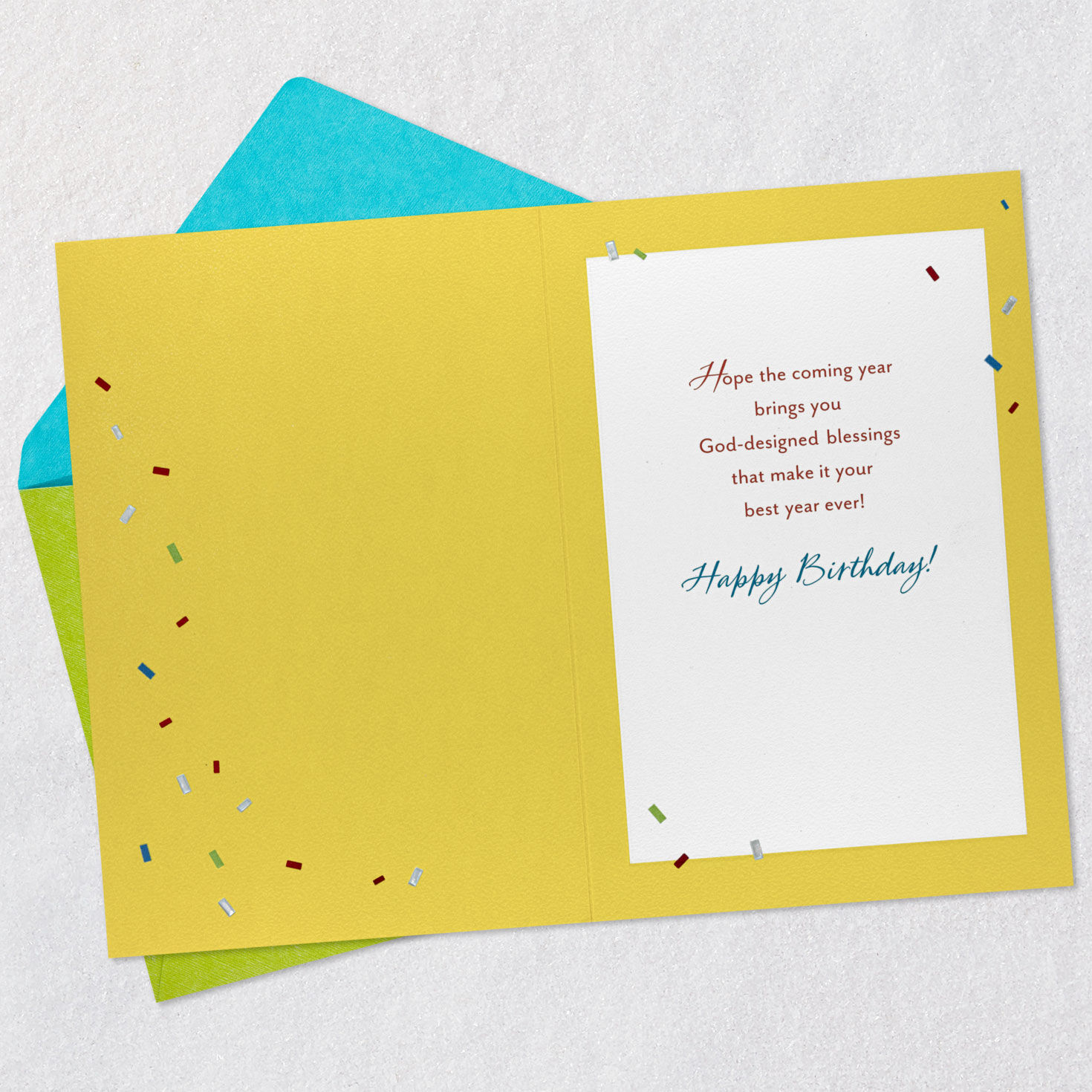 Colorful Ice Cream Scoops Christian Birthday Card Open card with envelope image number 3