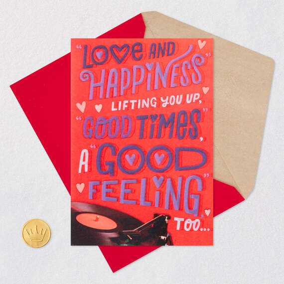 Love and Happiness Record Player Valentine's Day Card, , large image number 5
