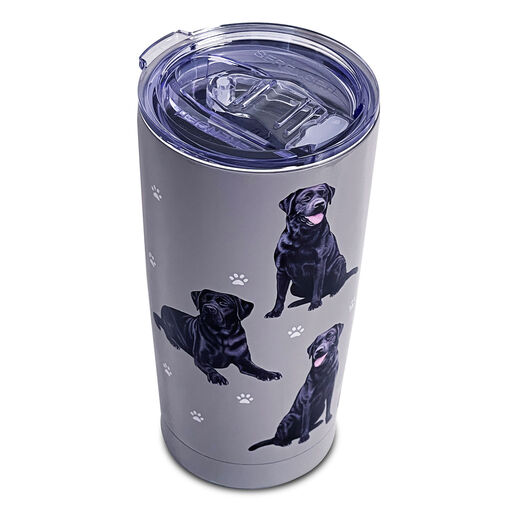 E&S Pets Black Labrador Stainless Steel Tumbler, 20 oz., 