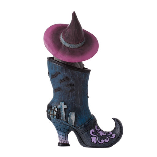 Jim Shore Black Cat Inside of Witch's Boot Figurine, 8.26", 