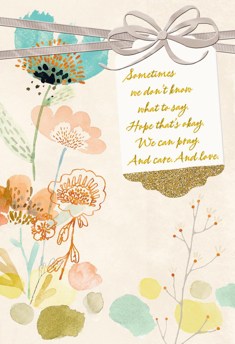 Pray, Care and Love Religious Encouragement Card