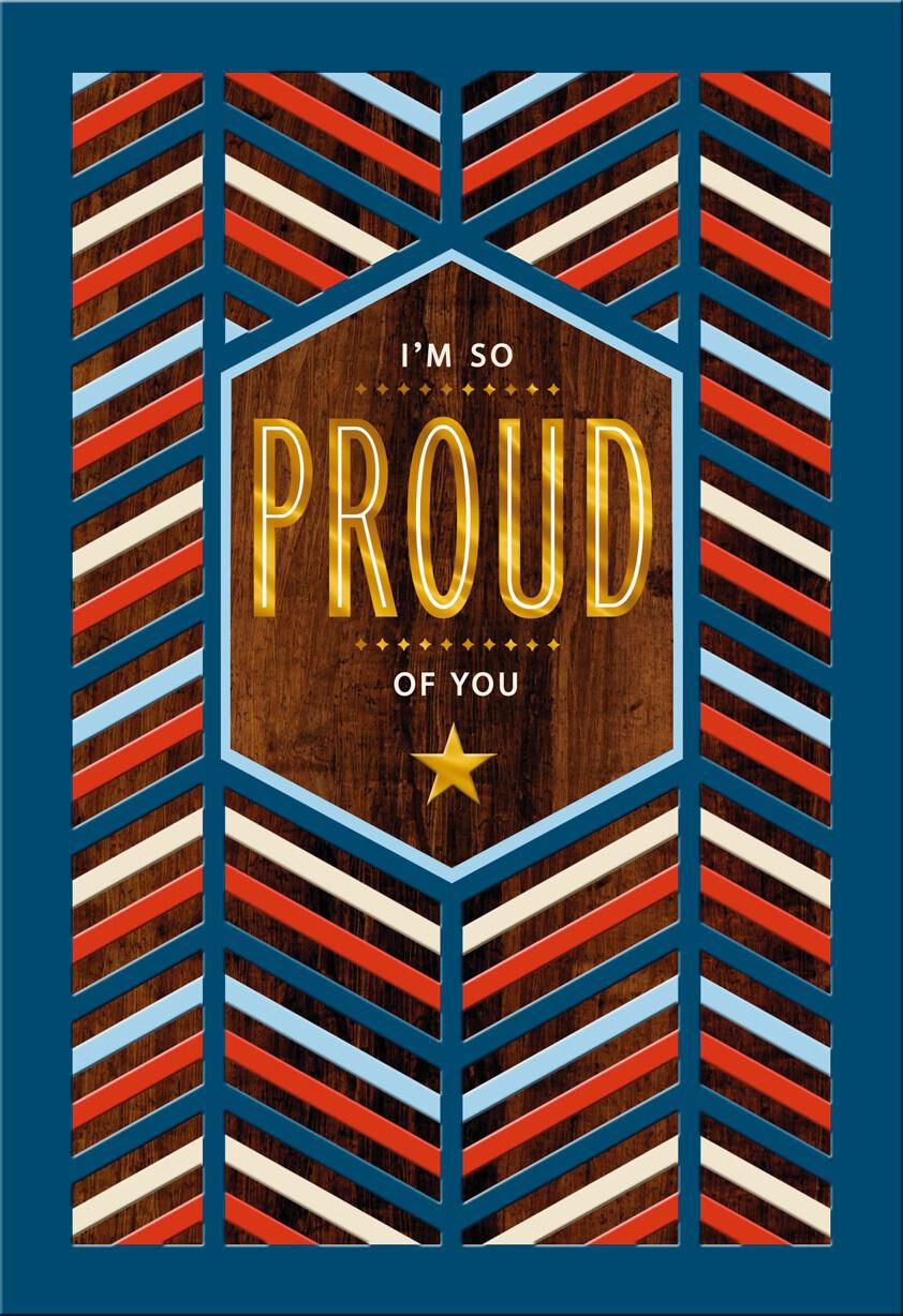 Red, White and Blue Chevron Military Thinking of You Card