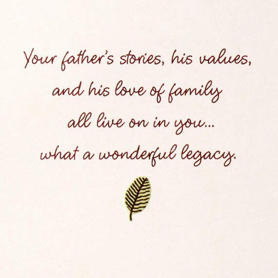 Your Father's Legacy Lives On in You Sympathy Card, , large image number 2