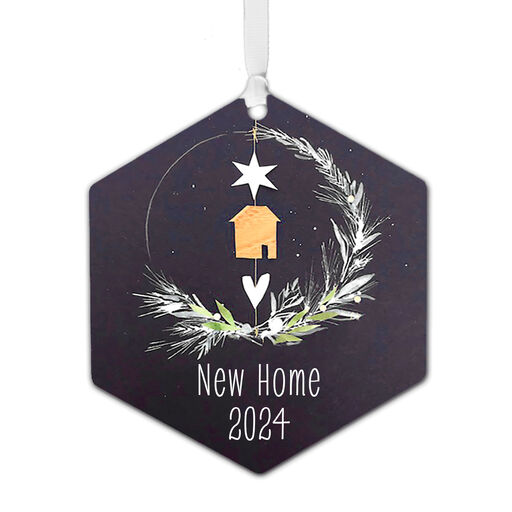 New Home Personalized Text Metal Ornament, 