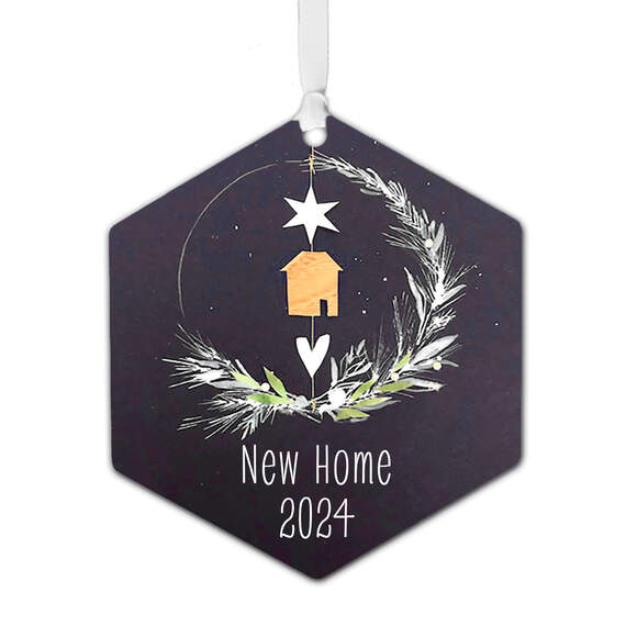 New Home Personalized Text Metal Ornament, , large image number 1
