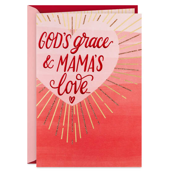 God's Grace and Mama's Love Valentine's Day Card for Mom, , large image number 1