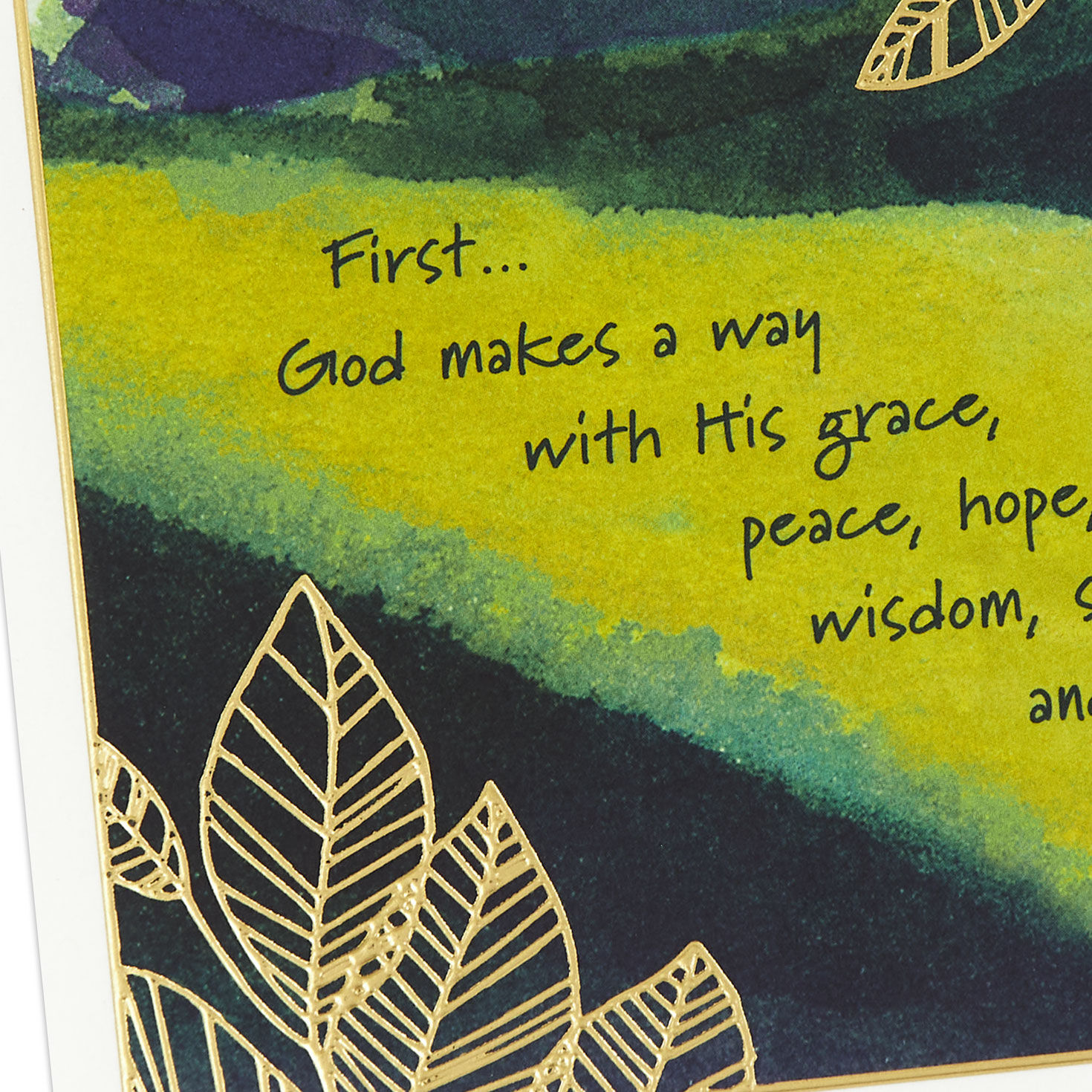 Landscape and Leaves Religious Encouragement Card Card Front with Envelope and Gold Seal image number 5