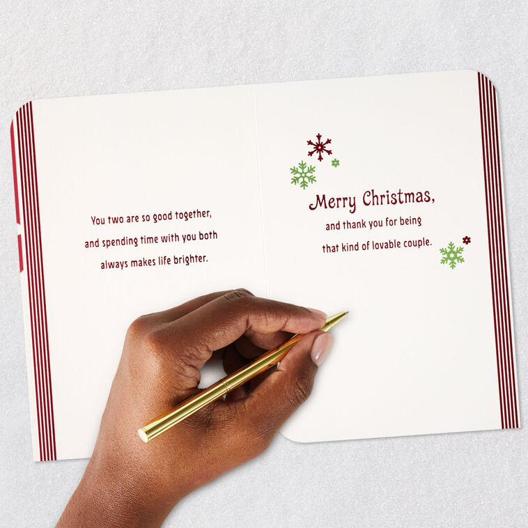 Deer With Lights Christmas Card for Son and Wife Signing card image number 8