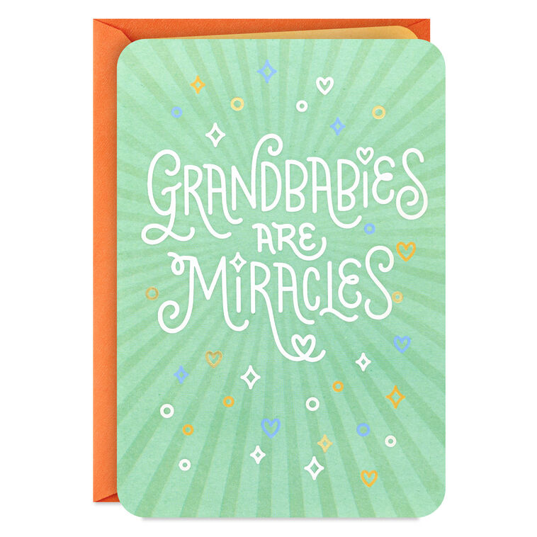 Grandbabies Are Miracles New Baby Card for Grandparents