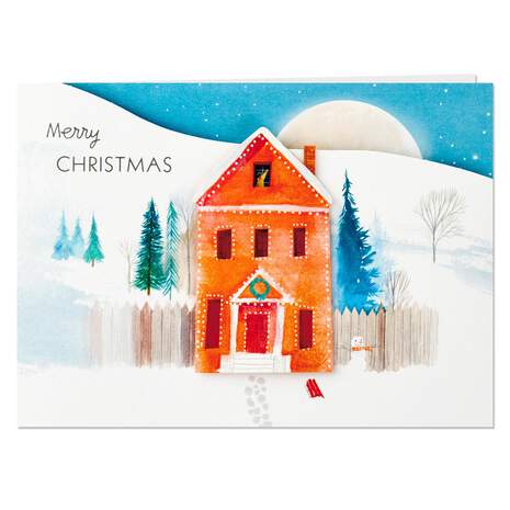 Santa and Reindeer Wishing You Wonder Mini Pop Up Christmas Card, , large