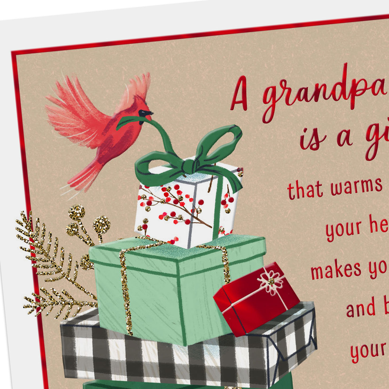 Gifts Cardinal Grandpa Religious Christmas Card Card Front Detail image number 5