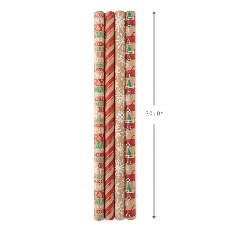 Colorful Kraft Assortment Christmas Wrapping Paper  image number 8