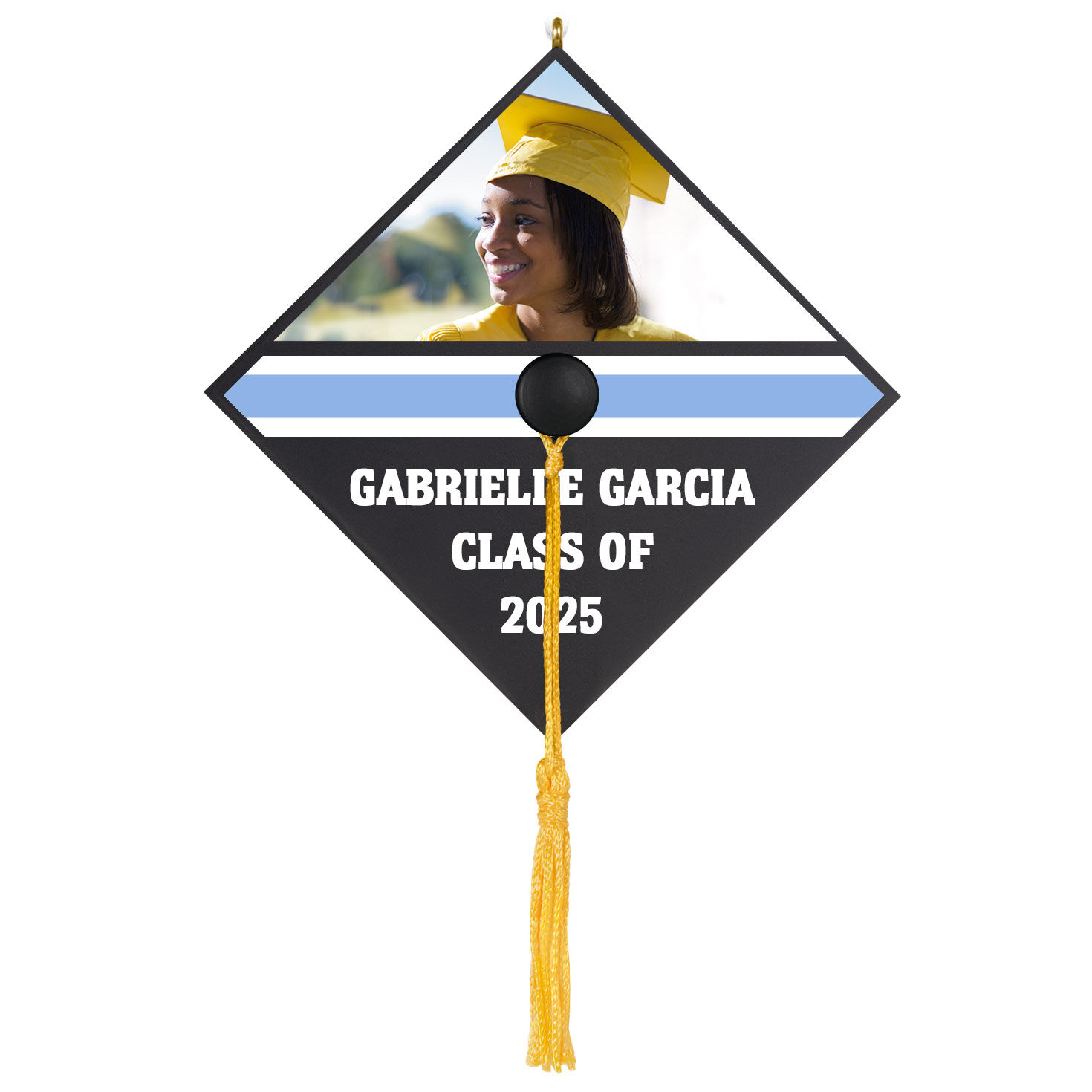 Graduation Cap Personalized Ornament, Custom Photo and Text