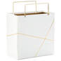 White With Gold Small Square Gift Bag, 5.5", , large image number 5