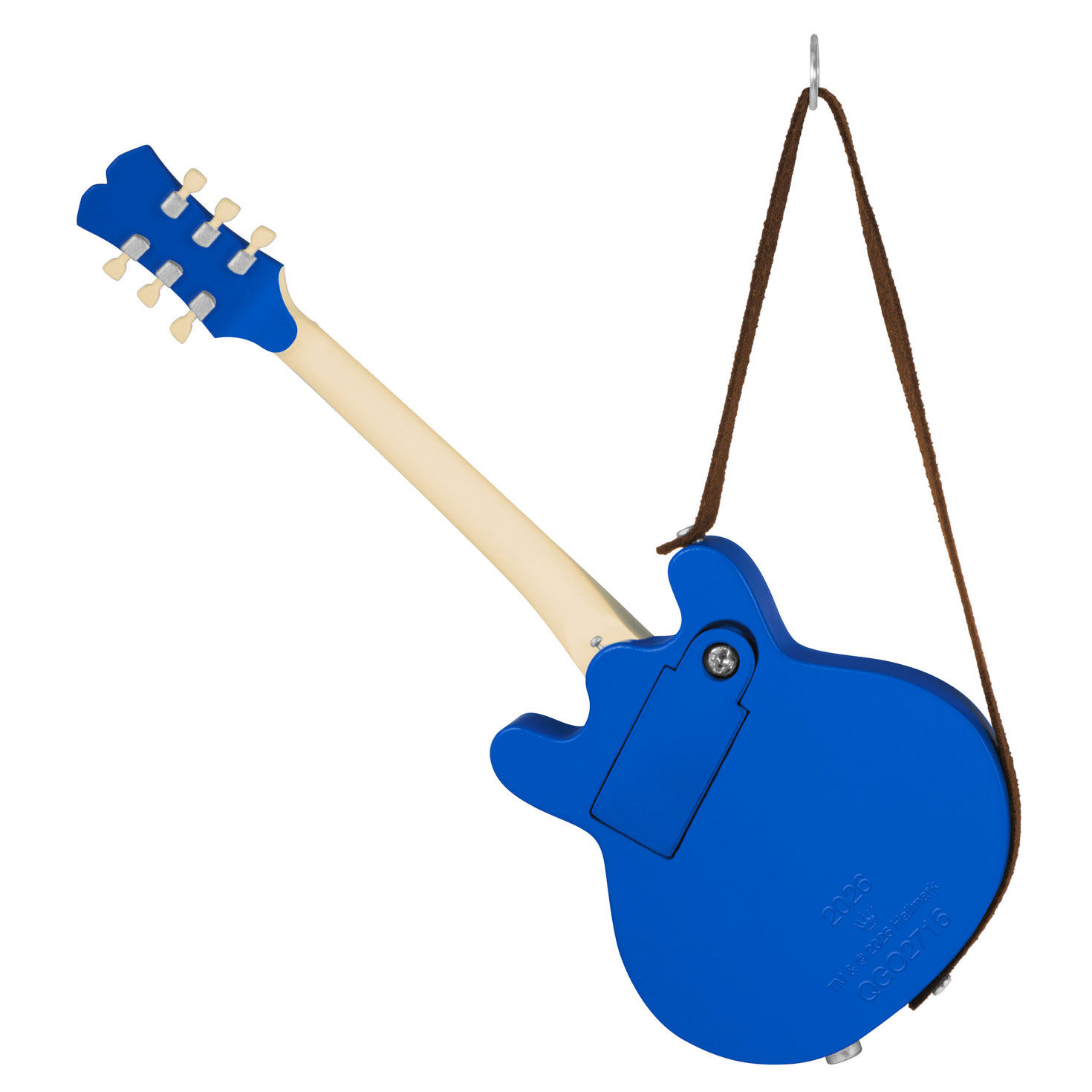 Blue Guitar Keepsake Ornament Back image number 6