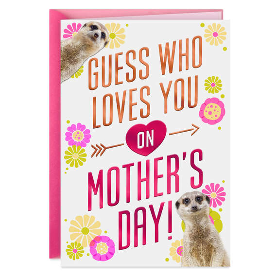 Meerkats Guess Who Loves You Funny Mother's Day Card, , large image number 1