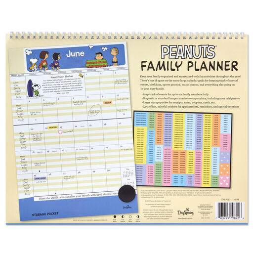 Peanuts® Inspirational Scripture 2023 Family Planner Wall Calendar With Stickers, 12-Month, 