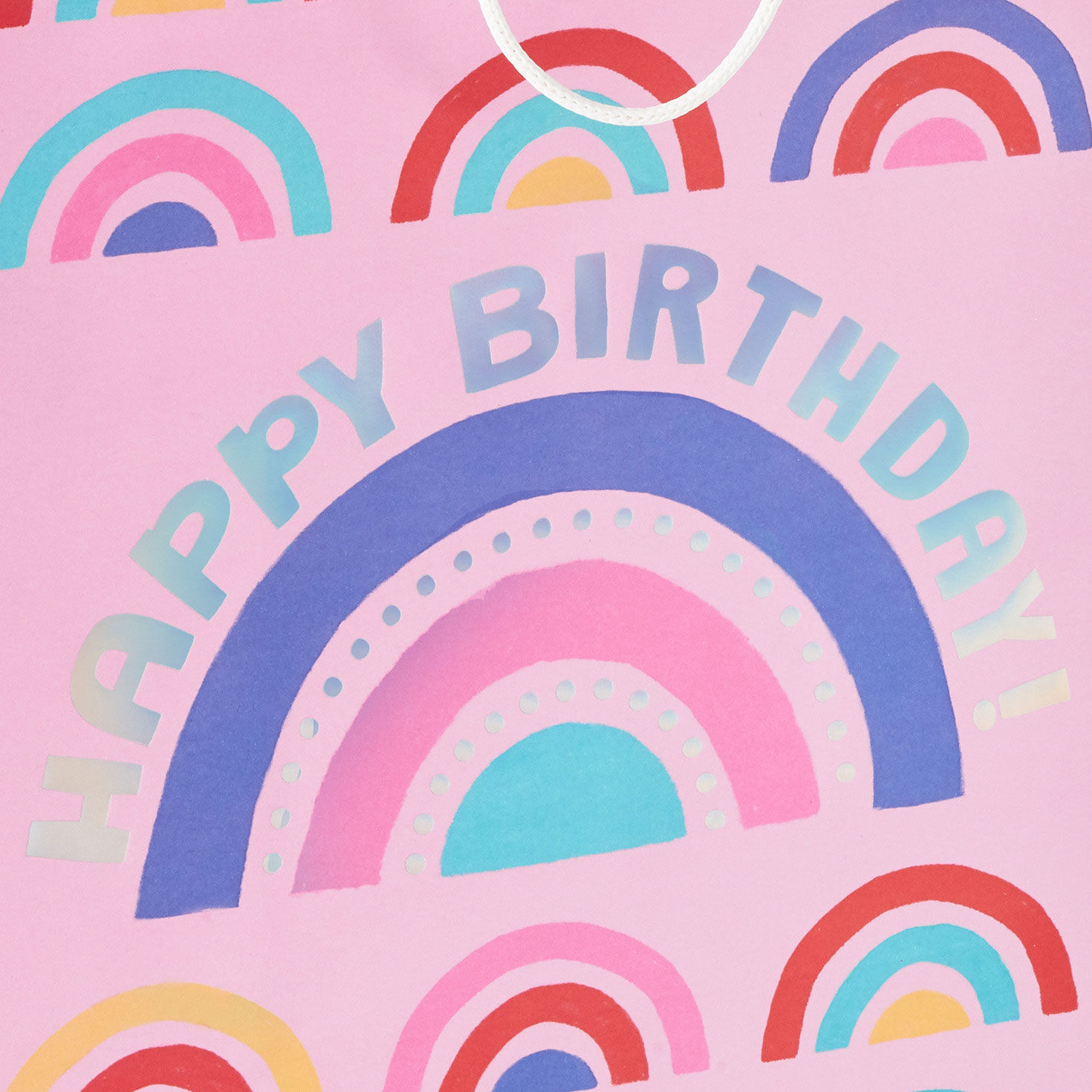 Mod Rainbows Large Birthday Gift Bag front detail image number 5