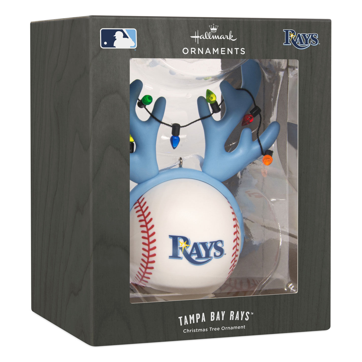 Rays Reindeer Baseball Christmas Ornament package front image number 7