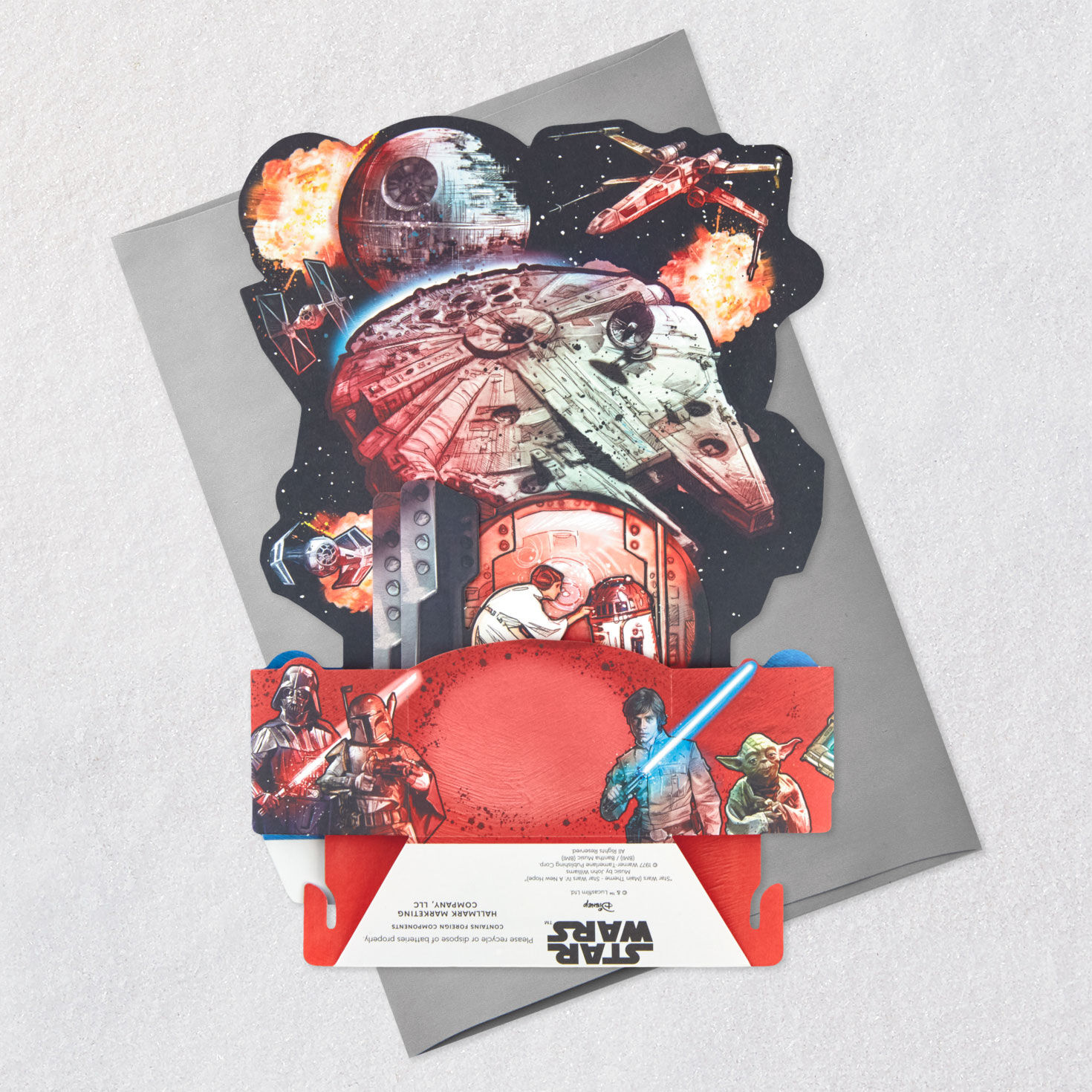 Star Wars A New Hope Pop-Up Musical Birthday Card Card Back with Envelope image number 8