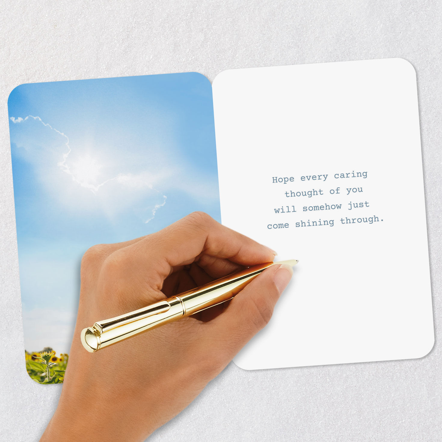 Sunny Meadow Flower Cutouts Thinking of You Card Signing card image number 6