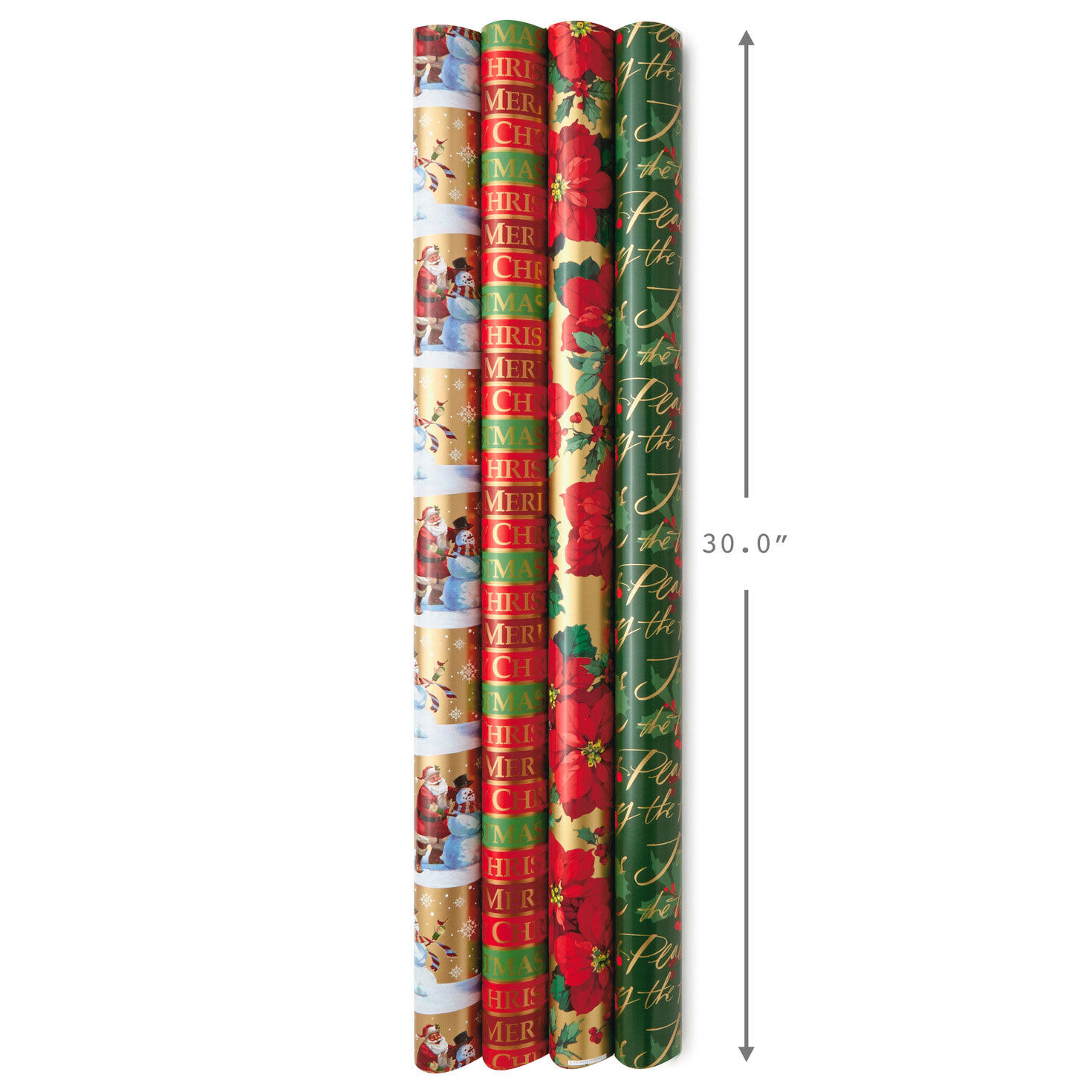 Traditional Christmas 4-Pack Reversible Wrapping Paper Rolls  image number 7