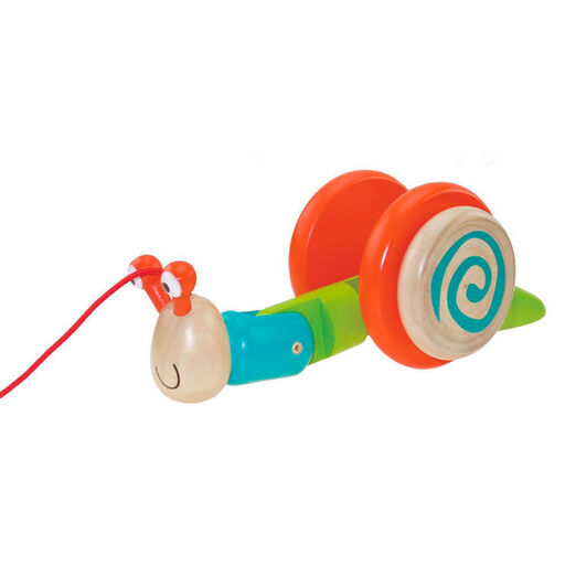 Edushape Dilly Dally Snail Wood Pull Toy, 