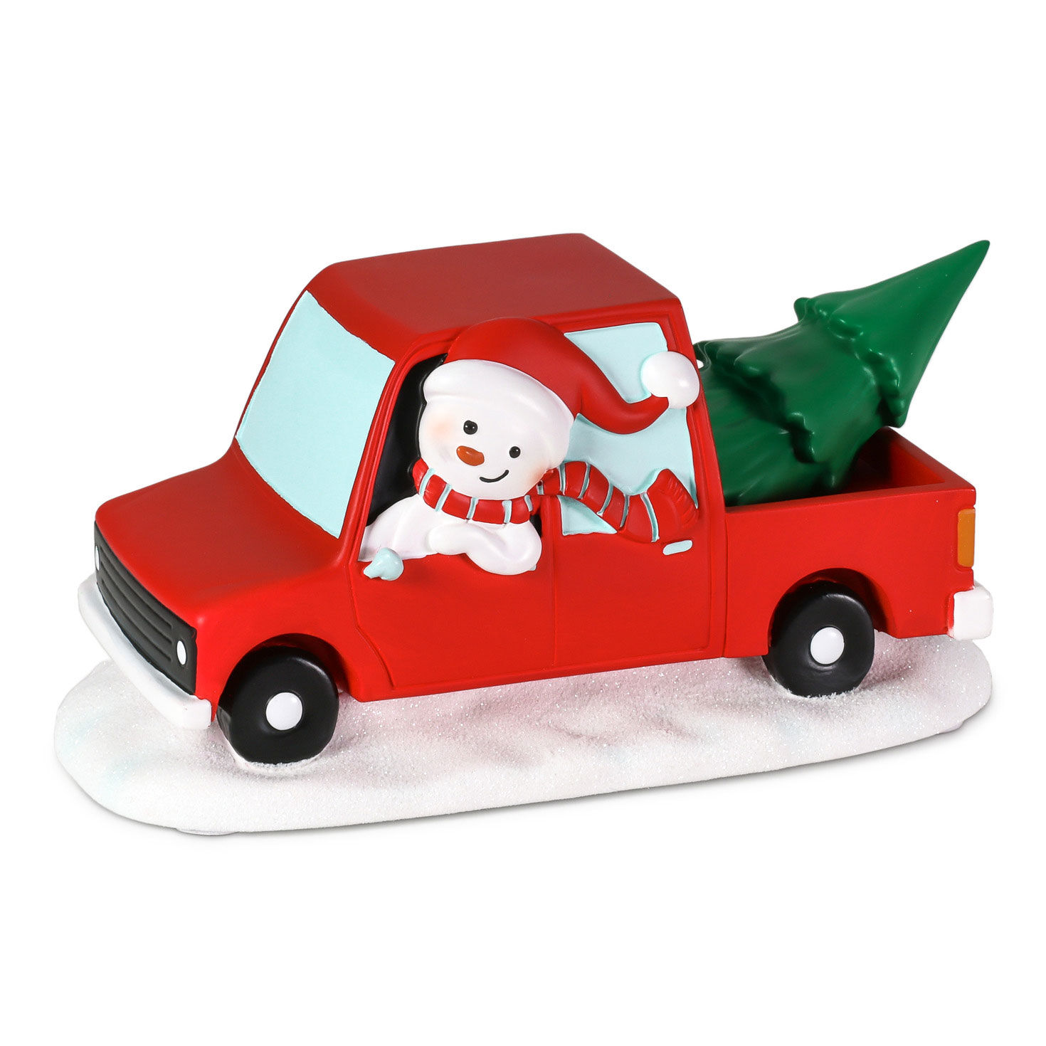 Magic Snowman Village Red Truck Tabletop Decoration, 3"