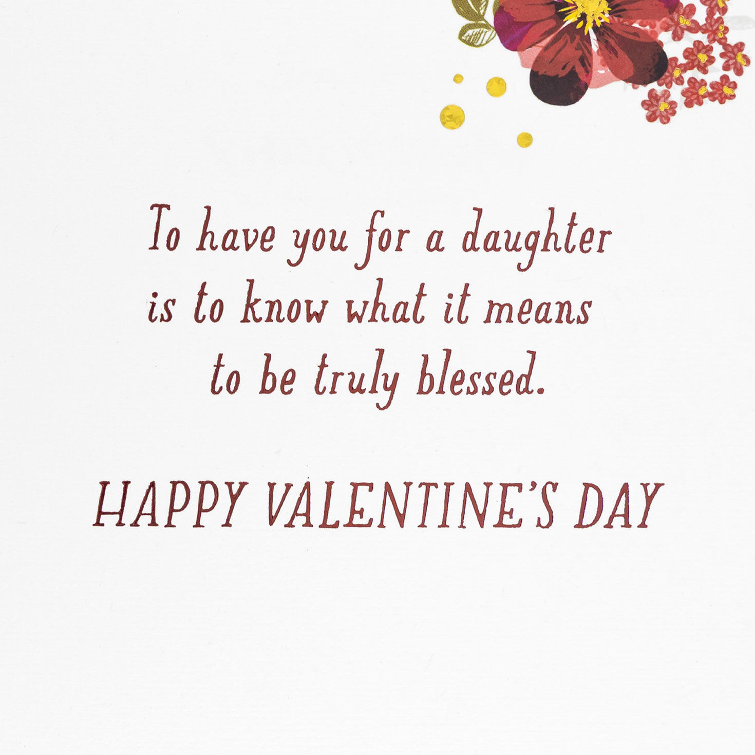 Pink Flowers Daughter Valentine's Day Card Sentiment image number 3