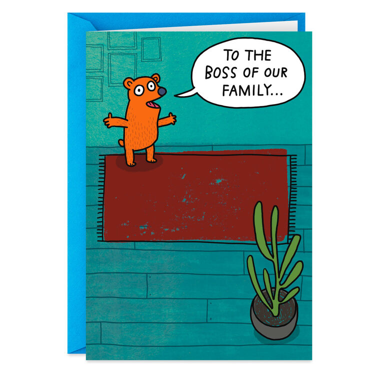 The Boss of Our Family Funny Father's Day Card for Dad