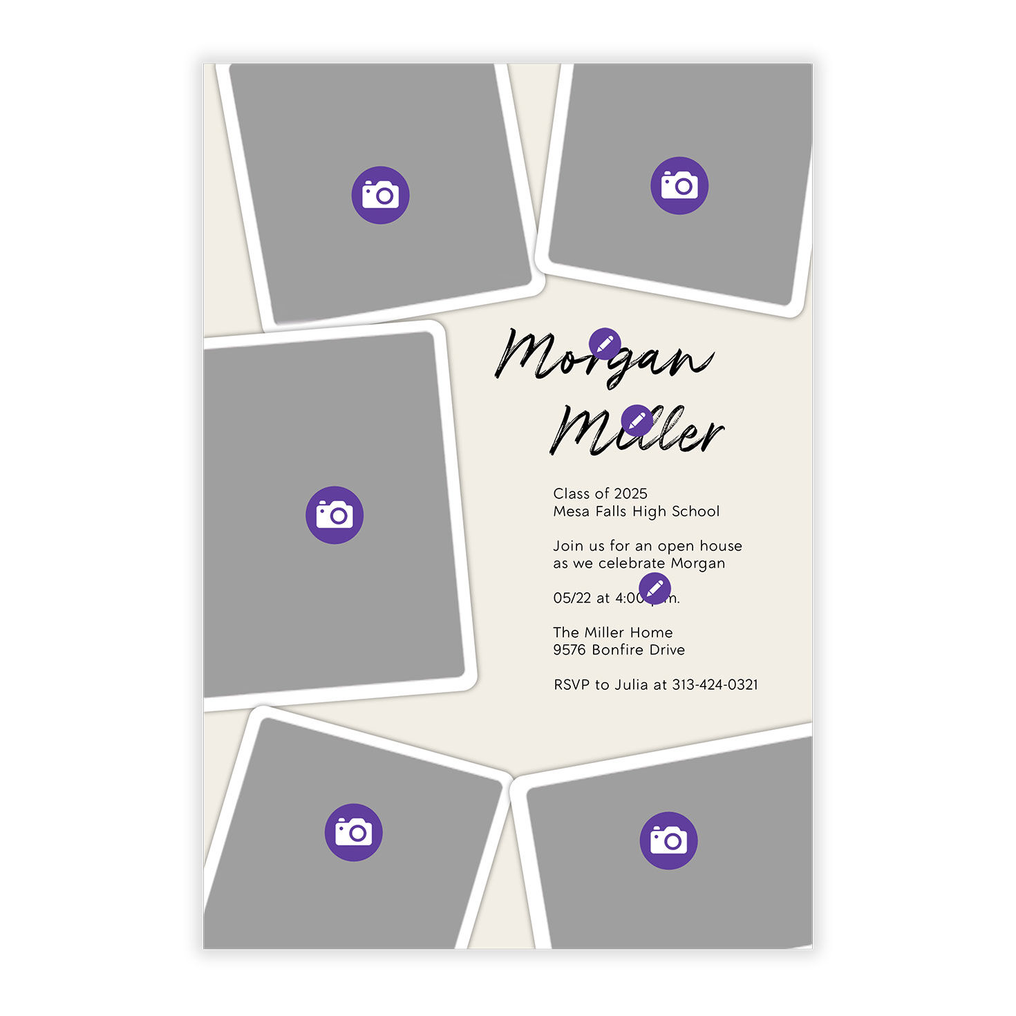 White Frames Photo Collage Graduation Invitation, , large image number 5